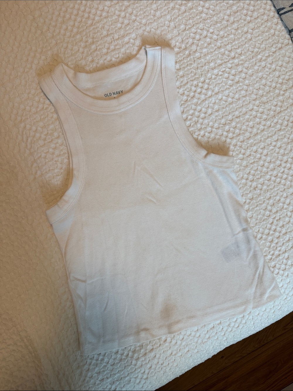 Old Navy White Ribbed Tank Top